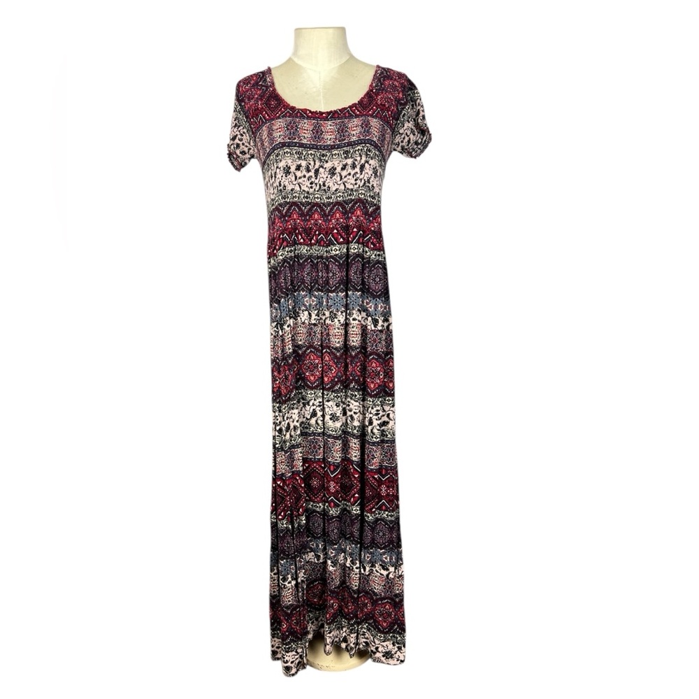 Soft Surroundings‎ maxi dress Smocked elastic top and shoulders size M Boho